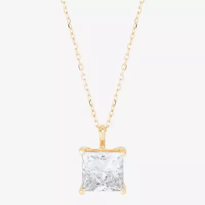 Womens 3 CT. T.W. Lab Grown White Diamond 14K Gold 18 Inch Pendant Necklace