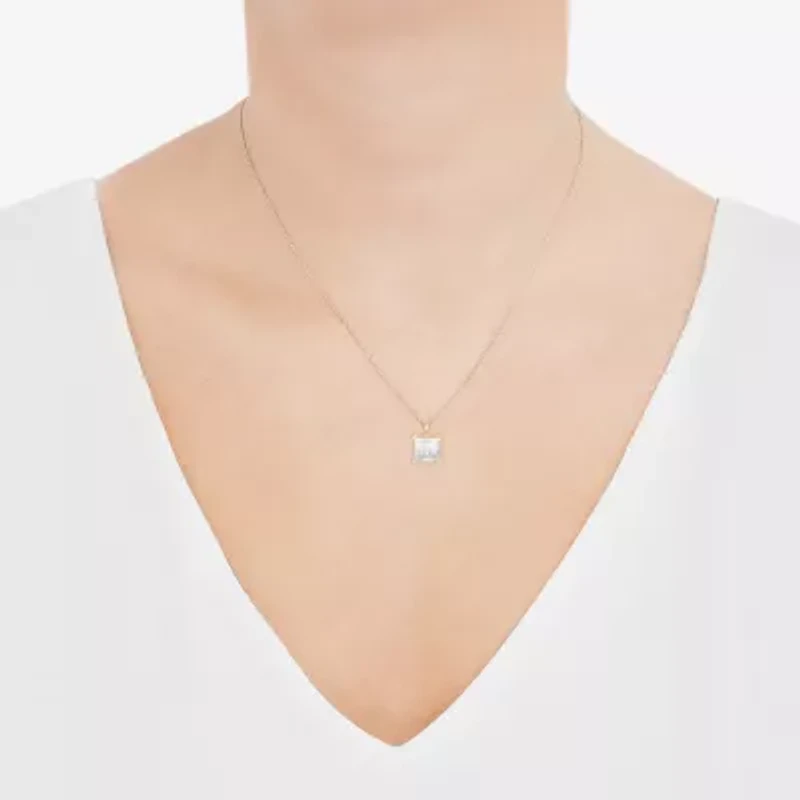 Womens 3 CT. T.W. Lab Grown White Diamond 14K Gold 18 Inch Pendant Necklace