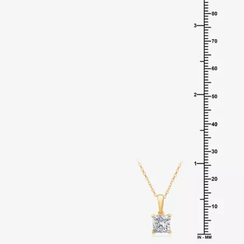 Womens 1 CT. Lab Grown White Diamond 10K Gold 18 Inch Pendant Necklace