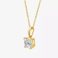 Womens 1 CT. Lab Grown White Diamond 10K Gold 18 Inch Pendant Necklace