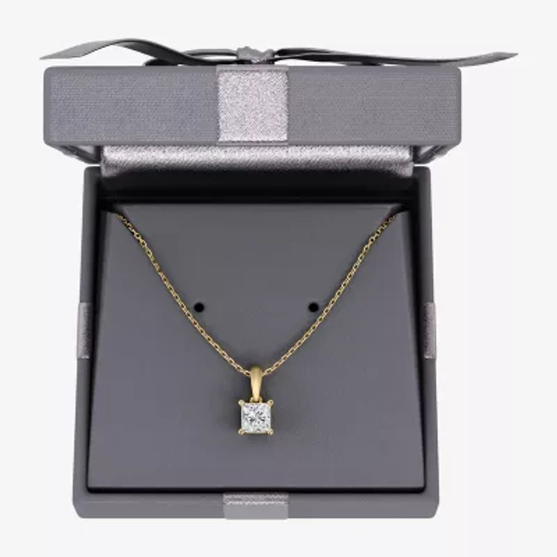 Womens 1 CT. Lab Grown White Diamond 10K Gold 18 Inch Pendant Necklace