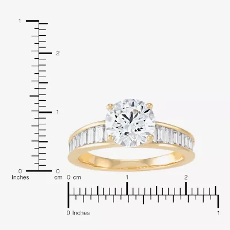 Womens 2 3/4 CT. T.W. Lab Grown White Diamond 10K Gold Round Side Stone Engagement Ring
