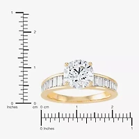 Womens 2 3/4 CT. T.W. Lab Grown White Diamond 10K Gold Round Side Stone Engagement Ring