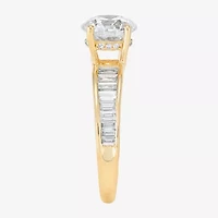 Womens 2 3/4 CT. T.W. Lab Grown White Diamond 10K Gold Round Side Stone Engagement Ring