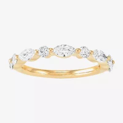 (H-I / Si2) Womens 1 CT. T.W. Lab Grown White Diamond 10K Gold Wedding Band