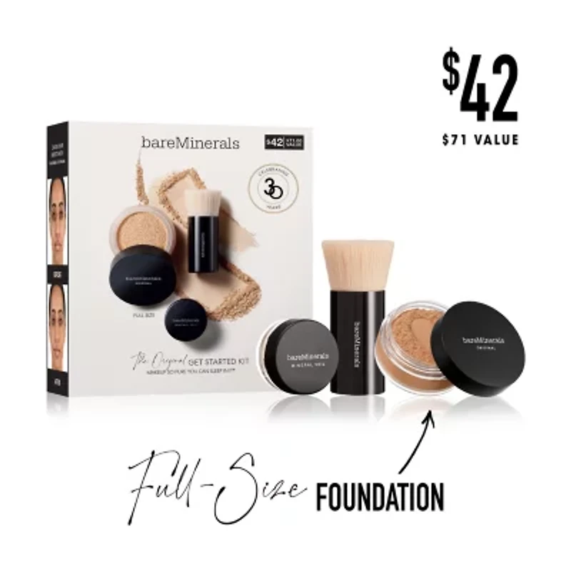 bareMinerals The Original Get Started Kit 3-Piece Mineral Makeup Set