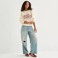 Dr Pepper Crew Sweatshirt Womens Neck Long Sleeve Juniors