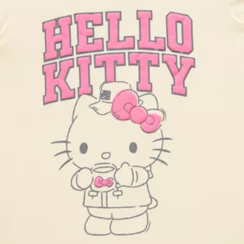 Womens Crew Neck Short Sleeve Regular Fit Hello Kitty Juniors Graphic T-Shirt