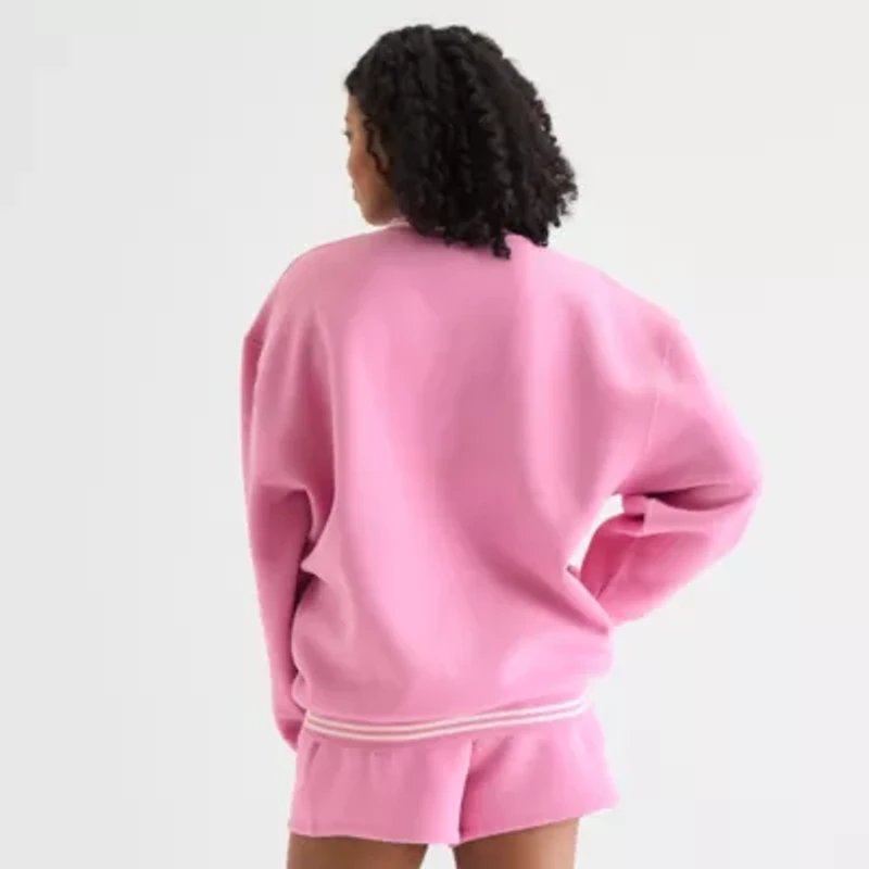 Grayson Threads, The Label Peanuts 75th Social Club  V- Neck Crew Fleece Womens V Long Sleeve Snoopy Juniors Sweatshirt