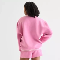 Grayson Threads, The Label Peanuts 75th Social Club  V- Neck Crew Fleece Womens V Long Sleeve Snoopy Juniors Sweatshirt