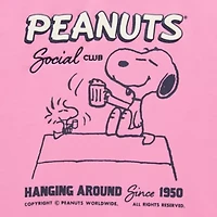 Grayson Threads, The Label Peanuts 75th Social Club  V- Neck Crew Fleece Womens V Long Sleeve Snoopy Juniors Sweatshirt