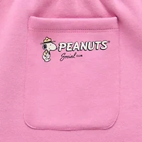 Grayson Threads, The Label Peanuts 75th Social Club Fleece Short Womens Mid Rise Juniors Pull-On