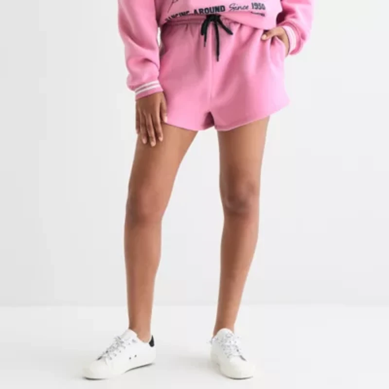 Grayson Threads, The Label Peanuts 75th Social Club Fleece Short Womens Mid Rise Juniors Pull-On