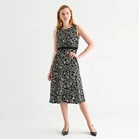 Studio 1 Womens Floral Midi Jacket Dress