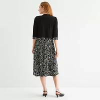 Studio 1 Womens Floral Midi Jacket Dress