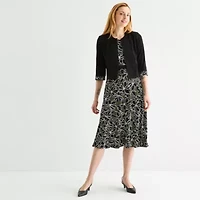 Studio 1 Womens Floral Midi Jacket Dress