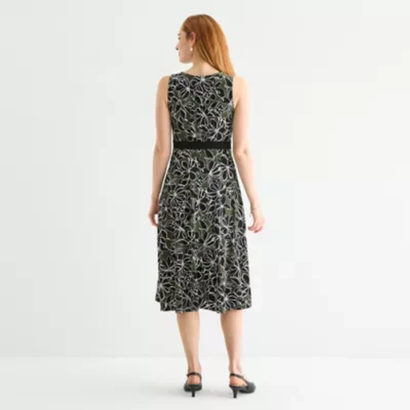 Studio 1 Womens Floral Midi Jacket Dress