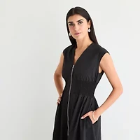 52seven Womens Sleeveless Midi Fit + Flare Dress