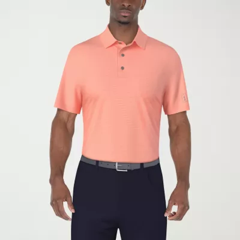 PGA TOUR Horizontal Print Mens Classic Fit Short Sleeve Polo Shirt