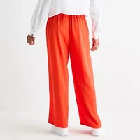 by&by Womens Wide Leg High Rise Regular Fit Juniors Flat Front Pant