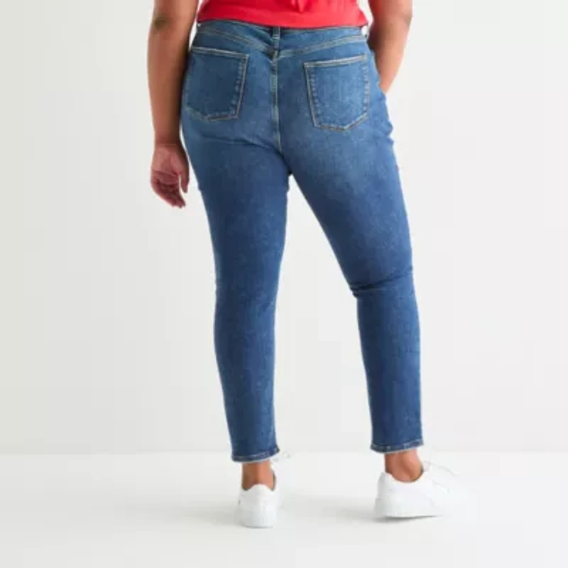 Arizona Womens Stretch Fabric Skinny Fit Juniors Plus Jean