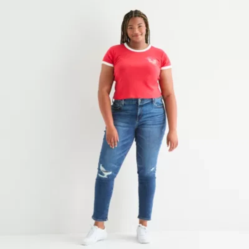 Arizona - Juniors Plus Stretch Fabric Womens High Rise Skinny Fit Jean