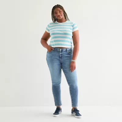Arizona Womens Juniors Plus Stretch Fabric Skinny Fit Jean