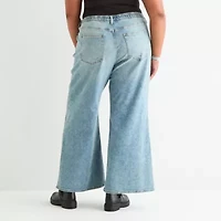 Arizona Curvy Womens Juniors Plus Low Rise Baggy Fit Jean