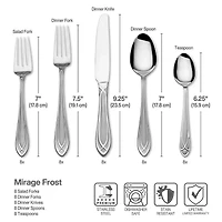 Pfaltzgraff Mirage Frost Stainless Steel 42-pc. Flatware Set with Caddy