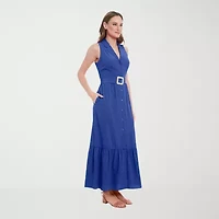 London Times Womens Sleeveless Maxi Dress