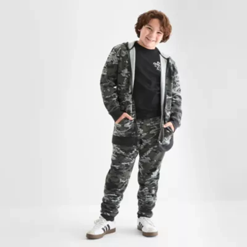 Xersion Little & Big Kid Boys Long Sleeve Fleece Zipper Active Hoodie