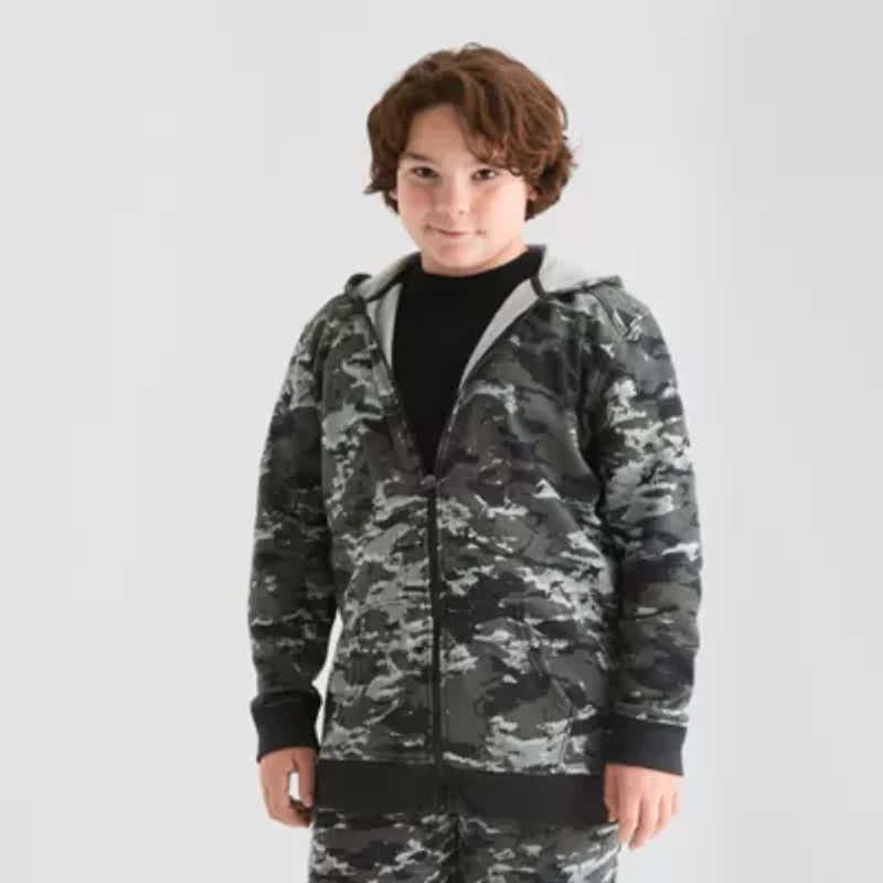Xersion Little & Big Kid Boys Long Sleeve Fleece Zipper Active Hoodie