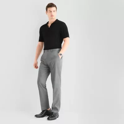J. Ferrar Mens Straight Fit Flat Front Pant