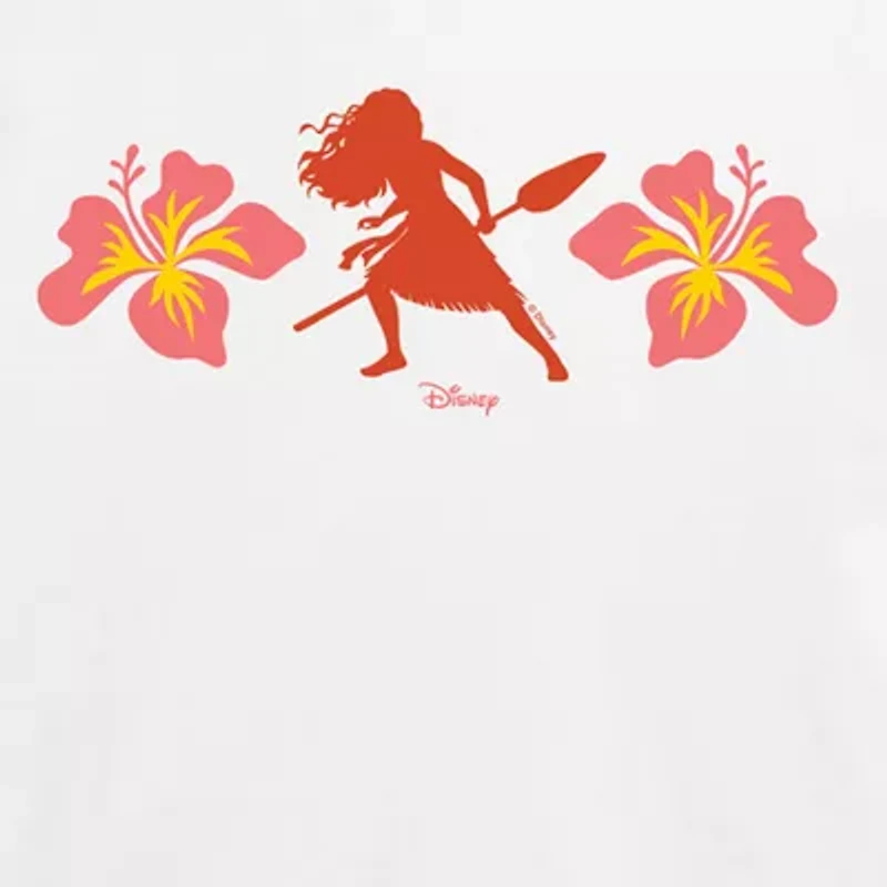 Moana Montanui Floral Womens Crew Neck Short Sleeve Regular Fit Graphic T-Shirt