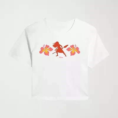 Moana Montanui Floral Womens Crew Neck Short Sleeve Regular Fit Graphic T-Shirt