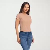 JS Jessica Simpson Womens Crew Neck Short Sleeve T-Shirt