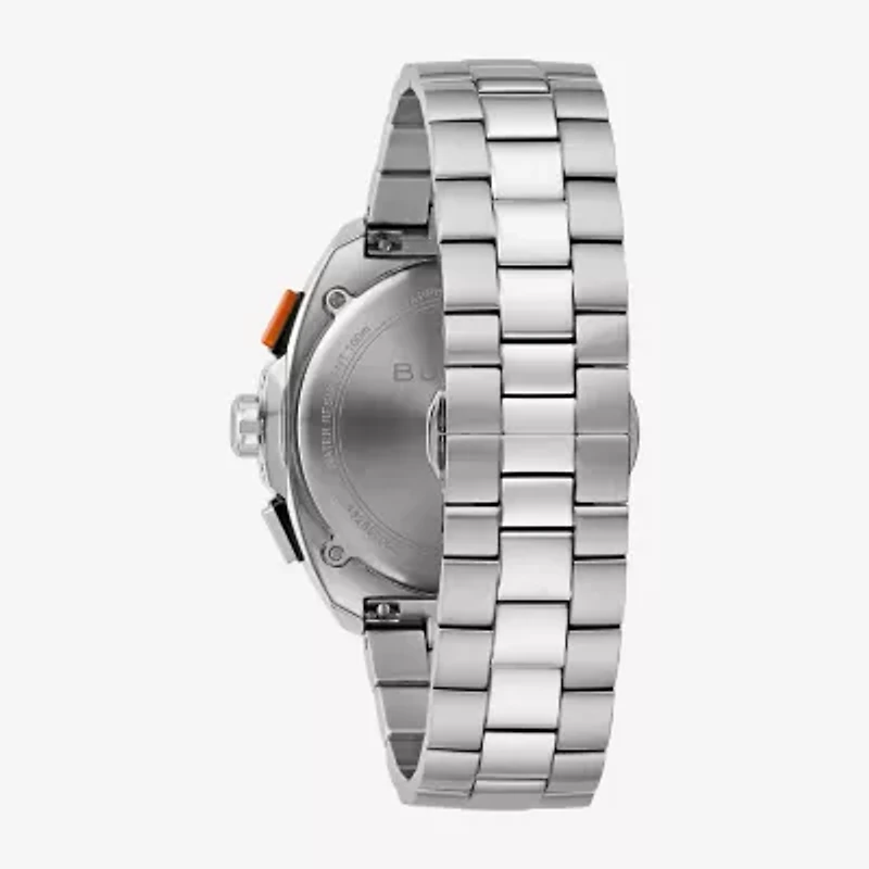 Bulova Racer Mens Chronograph Silver Tone Stainless Steel Bracelet Watch 98b432