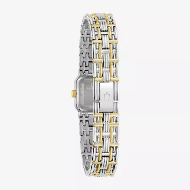 Bulova Goddess Of Time Womens Two Tone Stainless Steel Bracelet Watch 98p237