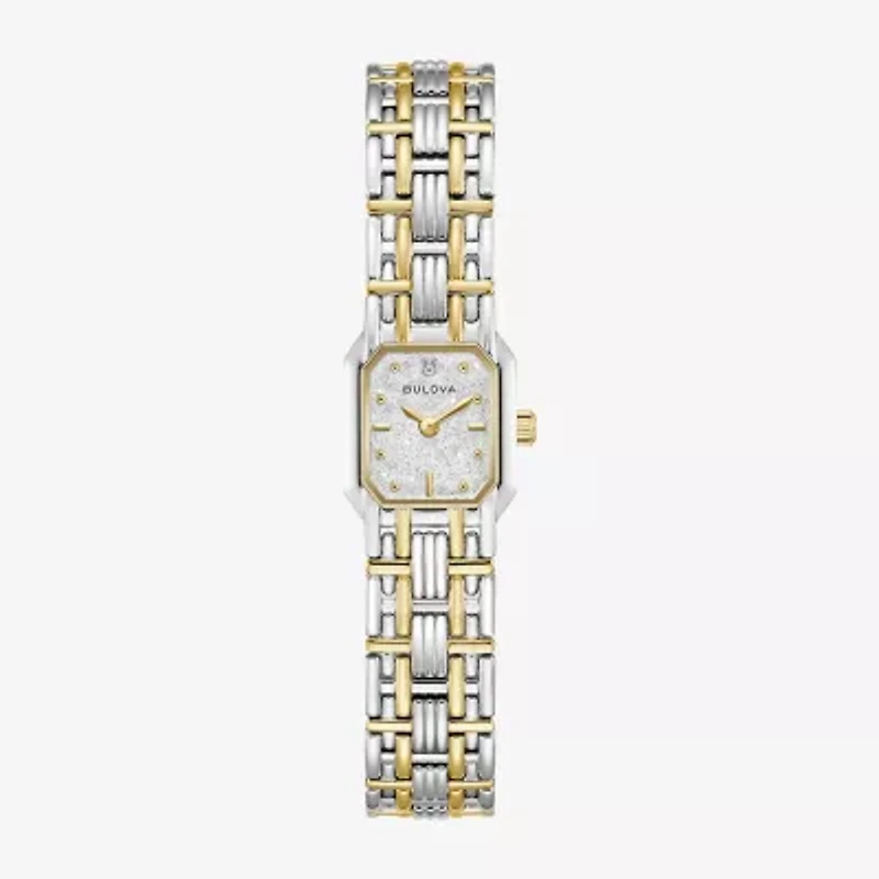 Bulova Goddess Of Time Womens Two Tone Stainless Steel Bracelet Watch 98p237
