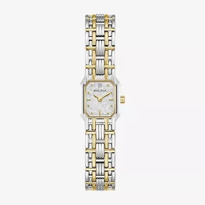 Bulova Goddess Of Time Womens Two Tone Stainless Steel Bracelet Watch 98p237