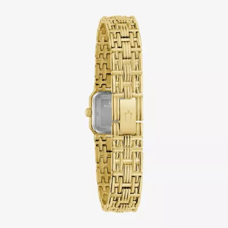 Bulova Goddess Of Time Womens Gold Tone Stainless Steel Bracelet Watch 97p184