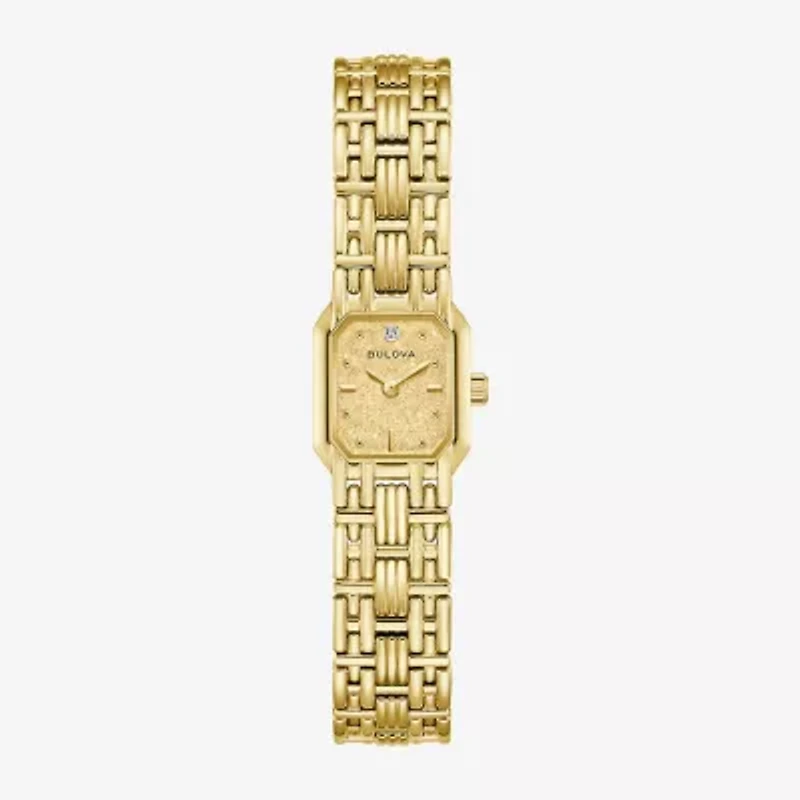 Bulova Goddess Of Time Womens Gold Tone Stainless Steel Bracelet Watch 97p184