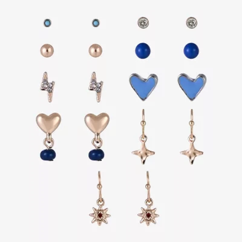 Arizona Womens 9 Pair Earring Set