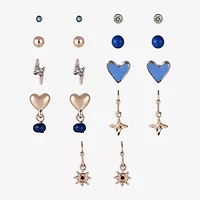 Arizona Womens 9 Pair Earring Set