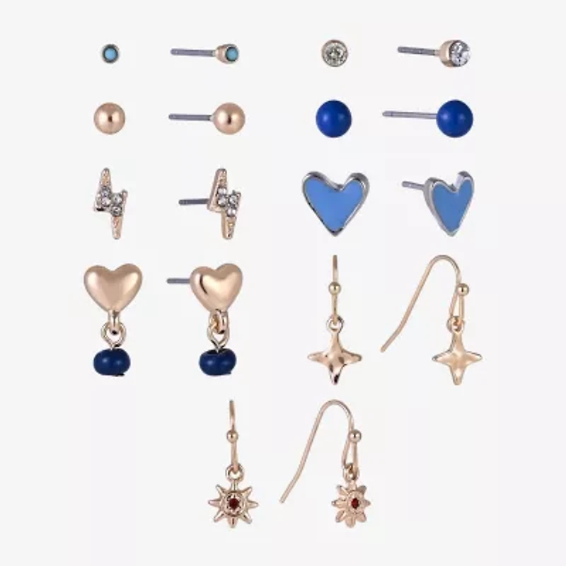 Arizona Womens 9 Pair Earring Set