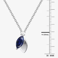 Womens Lab Created Blue Sapphire Sterling Silver 18 Inch Pendant Necklace