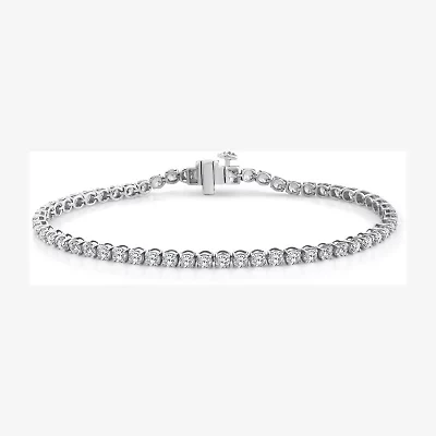 (F / Vs2) Womens 4 CT. T.W. Lab Grown White Diamond 10K Gold 7 Inch Tennis Bracelet