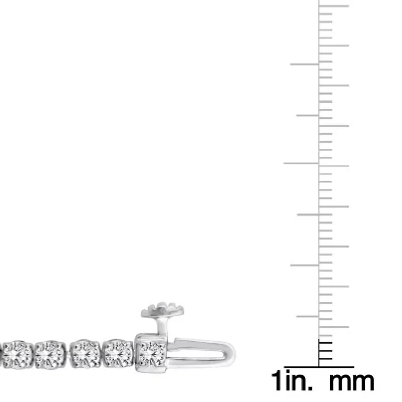 (F / Vs2) Womens 4 CT. T.W. Lab Grown White Diamond 10K Gold 7 Inch Tennis Bracelet