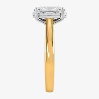 (I / Si2) Womens 2 CT. Lab Grown White Diamond Cushion Solitaire Engagement Ring
