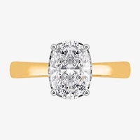 (I / Si2) Womens 2 CT. Lab Grown White Diamond Cushion Solitaire Engagement Ring